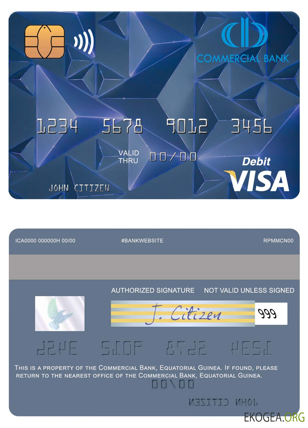 Carte de débit visa Guinée équatoriale Banque commerciale Guinée équatoriale